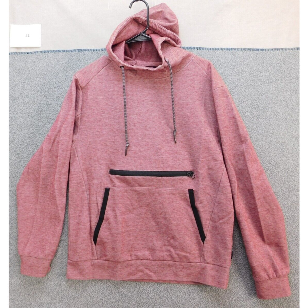 Ocean Current Hoodie Sweatshirt Men's L Burgundy Long Sleeve